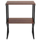 Scaffale da Scrivania Multiuso 3 Ripiani 54x37x69 cm per Stampante Ufficio in MDF Noce e Nero