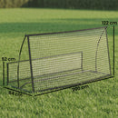 Rete da Rimbalzo Portatile 2-in-1 Doppio Lato e Pieghevole 200x94x122-52A cm in Metallo Nero      