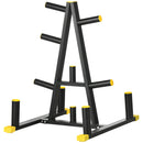 Rastrelliera Pesi e Bilancieri 85,5x70x96 cm in Acciaio e PP Nera