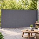 Tenda Sole Laterale Retrattile 140x300 cm Telo Frangivista Avvolgibile in Poliestere Grigio      