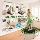 Trampolino Elastico Fitness a 36 Corde Ø114x31 cm in Acciaio e PP Verde      