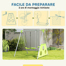 Gioco per Bambini 4 in 1 215x180x182 cm con 2 Altalene Canestro e Porta da Calcio Verde e Grigio   