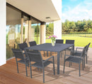 Tavolo Bilbao 150x100/150x74 h cm in Alluminio Antracite