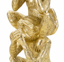 Decorazione Scimmie Tower Ø10,5x30 in Resina Oro          