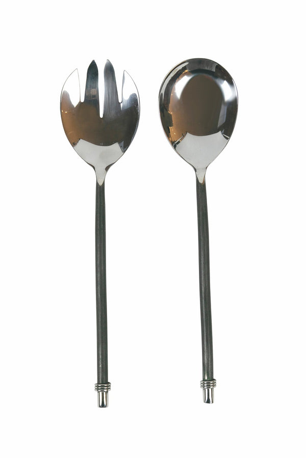 Set 2 Posate per Insalata in Acciaio Villa d'Este Home Tivoli Black Materia sconto