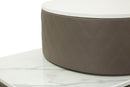 Toeletta Sharon Grigia con Puff 120x40x75 cm in Pino e MDF e Metallo e Plastica      