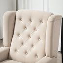 Poltrona per Salotto in Stile Francese 74x86x102 cm con Seduta Imbottita e Cuscini in Poliestere Beige      