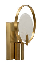 Lampada da Muro Oklan 20x10x29 cm in Vetro e Ferro Oro e Naturale      