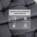 Set 2 Cuscini 50x98x8 cm per Sedie da Esterno in Poliestere e Cotone con Lacci Grigio      