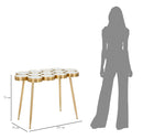 Tavolino Buttle 100x70x55 cm in Ferro e MDF Oro