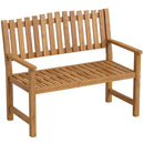 Panchina da Giardino 2 Persone 112x64x92 cm Seduta e Schienale a Doghe in Legno Acacia FSC Naturale      
