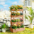 Letto da Giardino Rialzato Fioriera Verticale per Fiori o Orto con Drenaggio e Rivestimento in Legno Naturale      