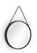 Specchio da Parete 25,5x25,5x2,5 cm in Metallo Greta Nero