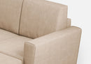 Divano 2 Posti con Pouf 152x155x85 cm Yasel in Tessuto Beige
