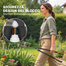 Set 2 Pezzi da Giardinaggio con Troncarami e Cesoie con Impugnatura Morbida e Blocco di Sicurezza in Acciaio Nero e Arancione      
