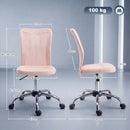 Sedia da Ufficio Ergonomica Girevole 43x58x90-100 cm Senza Braccioli in Tessuto Traspirante a Rete Rosa      