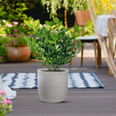 Vaso da Esterno Interno Design Cilindrico Ø35x34 cm Raffaello in Resina Beige 