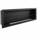 Camino a Bioetanolo da Incasso a Parete 150x15x45 cm Furore Struttura in Acciaio Nero 