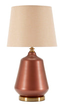 Lampada da Tavolo Rosenthal Ø35,5x65 cm in Vetro e Ferro e Tessuto Marrone e Oro      