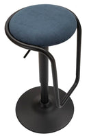Sgabello Bar Destiny Navy Ø41x61 cm in Ferro e Compensato e Spugna e Poliestere Nero e Blu      