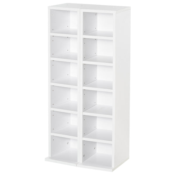 Set 2 Librerie Scaffale porta CD e DVD 21x22,5x88,5 cm a 12 Ripiani Totali per 204 CD acquista