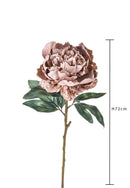 Set 4 Peonia Artificiale anticata Singola Altezza 72 cm Beige