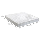 Materasso Memory e Molle Mastrimoniale Extra Large 180x190 cm H20 Bianco