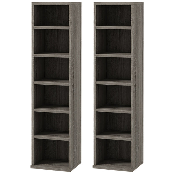 acquista Set 2 Pezzi Mobile Libreria Porta CD 21x22,5x88,5 cm Grigio