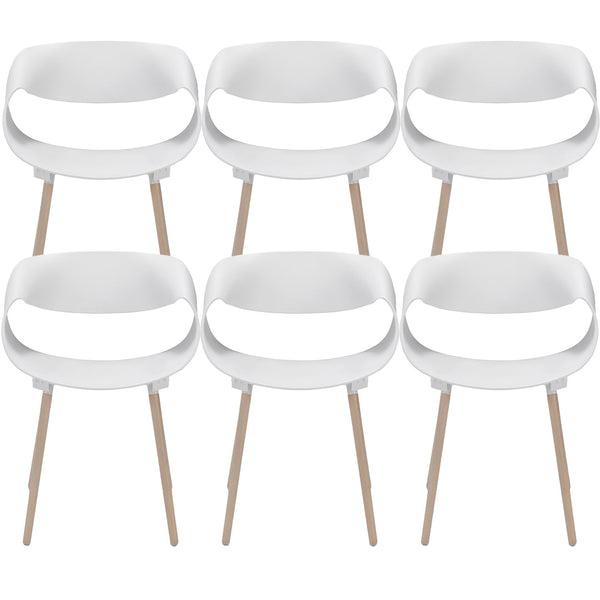acquista Set 6 Sedie 62x54x74 cm in Polipropilene Diletta Bianco