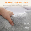 Letto Reversibile per Gatti o Cani di Piccola Taglia da Interno Ø62x21 cm in Peluche e Cotone PP Grigio Chiaro      