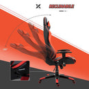 Sedia da Gaming in Similpelle con Sostegno Lombare Collo Nera e Rossa 