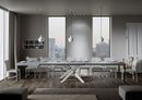 Tavolo Allungabile 180-440x90x77 cm Volantis Cemento Telaio Bianco 