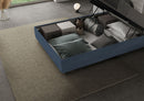 Letto 1 Piazza E Mezzo Imbottito in Microfibra Antea Large Blu Varie Misure