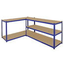 Scaffale da Garage Senza Bulloni 160x60x180 cm in Acciaio Blu  