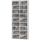 Ripiani per CD e DVD 78,5x24x175 cm con 18 scomparti Capacità  640 CD-360 DVD-430 Blu-ray in Legno Bianco      