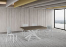 Tavolo Allungabile 160-420x90x77 cm Volantis Premium Tortora Telaio Bianco 