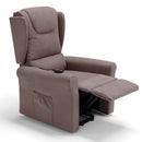 Poltrona Alzapersona Elettrica 2 motori 78x75x110 cm in Tessuto Houston Detroit Fango