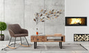Tavolo da Caffé Rettangolare Mumbai 110x60x43 cm in Legno di Acacia e in Ferro Marrone e Nero