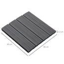 Pavimentazione da Esterno Incastrabile 11 Mattonelle 30x30x2.2 cm Grigia 