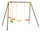 Altalena da Giardino 4 Posti 270x155x 195 cm con Cavallina in Acciaio