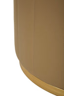 Puff con Contenitore London Marrone Ø46,5x44 cm in Pino e MDF e Spugna e Metallo e PU      