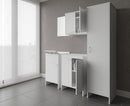 Mobile a Colonna Lavanderia da Esterno 46,5x49x182 cm in PVC Bianco