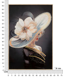 Dipinto su Tela Laccato Wien Hat con Cornice 62x4x92 cm in Metallo e Abete e Tela      