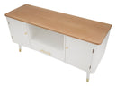 Mobile TV Matera 117x60x40 cm in Legno MDF e Ferro Bianco/Marrone