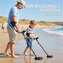 Metal Detector 3 Modalità Rilevamento Bobina Impermeabile IP68 Display LCD Nero      
