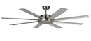 Ventilatore da Soffitto con 8 Pale in Alluminio Ø165 cm 5 Velocità Martec Albatross Silver