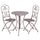 Set Bistrot Tavolo e 2 Sedie da Esterno in Ferro Tortora Provence Breakfast