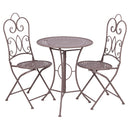 Set Bistrot Tavolo e 2 Sedie da Esterno in Ferro Tortora Provence Breakfast      