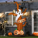 Albero Fantasma Gonfiabile Halloween H274 cm con LED in Poliestere Impermeabile