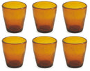 Set 6 Bicchieri Ø9x10 cm in Vetro Soffiato Villa d'Este Home Tivoli Cancun Gialli